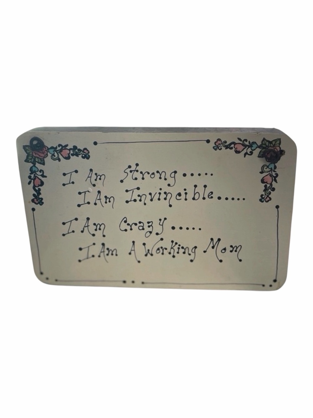 Small distressed wooden painted sign 3.5 x 5.5